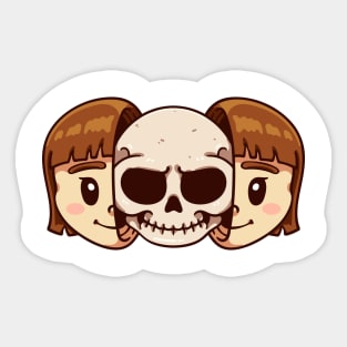 Skull And Girl Sticker